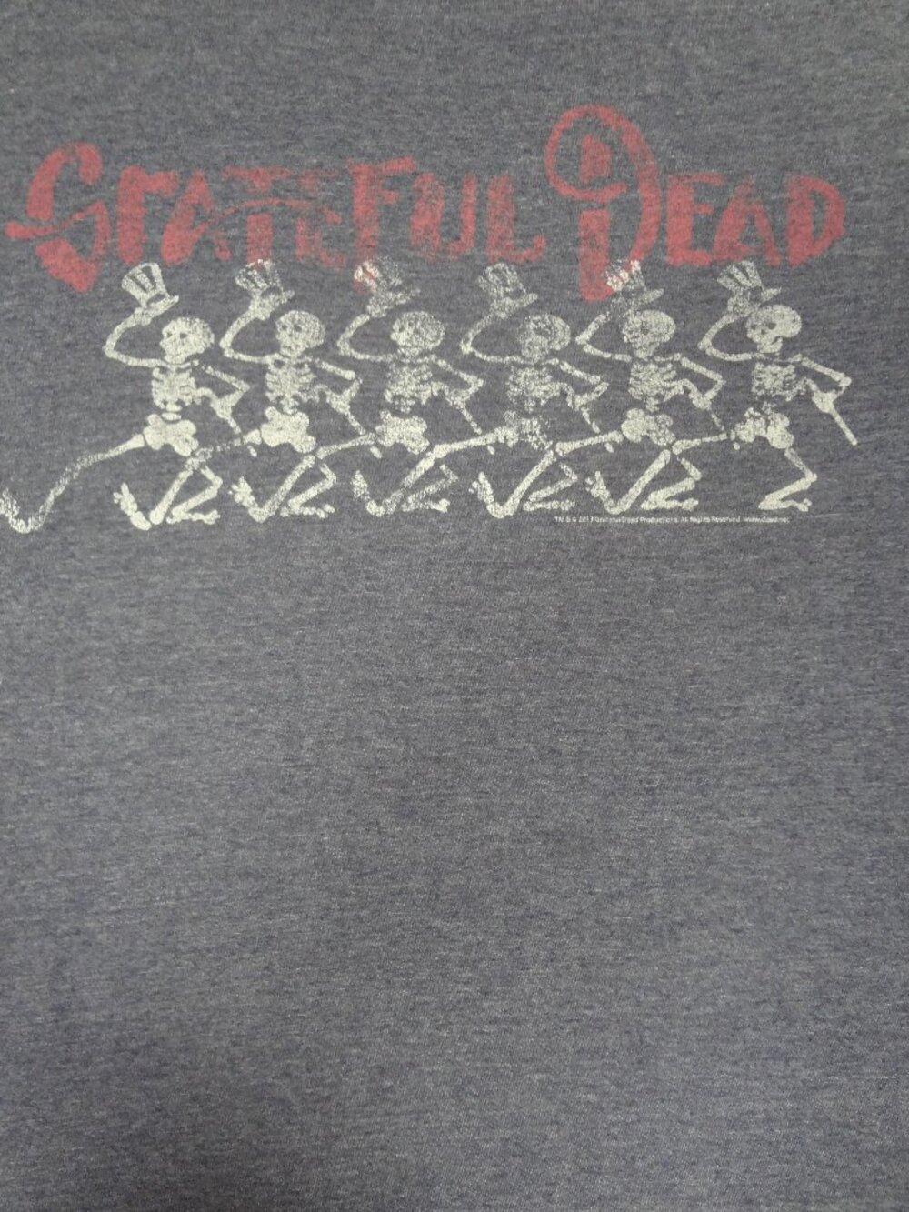 OLD NAVY GRATEFUL DEAD DANCING TOPHAT SKELETONS - BLUE MEDIUM T-SHIRT L786